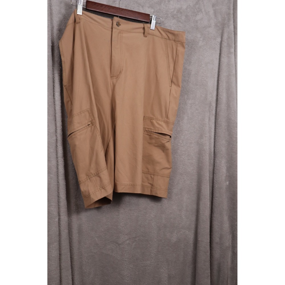 Dip Mens Cargo Shorts Tan Khaki Multi Pocket Zipper Utility Outdoor Size 40